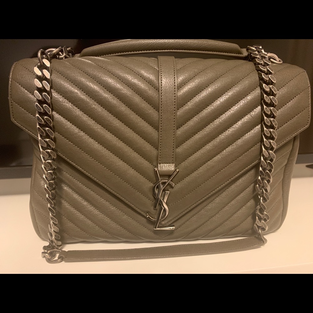 Saint Laurent Chevron Large College Bag